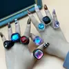 Venta Caliente Transfronteriza Joyería de Anillo Transparente Joyería Personalizada Wholesale Nicho Geométrico Redondo Cuadrado Anillo de Resina