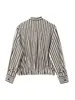 Comércio Exterior Transfronteiriço Moda Feminina Outono e Inverno 2025 Estilo Europeu e Americano Fashionável Elegante Simples Versátil Estilo para o Trabalho Camisa Listrada