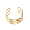 Nuevo Pulsera Ancha de Metal Hueca Espiral Minimalista Europeo Americano Moda Estilo Versátil Abierta para Mujer