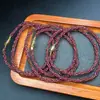 Colar Torcido Multifacetado de Granada Natural, Gargantilha da Moda com Contas de Arroz em Formato de Bola de Futebol, Pulseira Colorida de Turmalina e Espinélio para Melhor Amiga