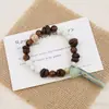 Pulsera de Grano de Café de Cerámica Jingdezhen, Refrescante y que no se decolora, Joyería de Alta Gama para Mujer, Accesorio Versátil de Nuevo Estilo Chino, Mayoreo