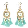 Pendientes de moda europeos y americanos, joyería de estilo bohemio, pendientes de aleación con borlas de diamantes con destellos, pendientes de borlas al por mayor