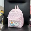 Mochila pequeña translúcida con estampado de estrellas y efecto brumoso, estilo anime japonés, compartimentos transparentes para DIY, adecuada para mejores amigas, disponible en varios tamaños