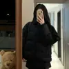 Jaqueta Acolchoada de Algodão Estilo Americano Simples com Gola Alta para Mulheres, Outono e Inverno Quente Versátil Solta Retrô