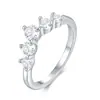 Anel de Gota com Moissanita Cor D Mais Vendido no Exterior Prata de Lei S925 Banhado a Ouro Branco 18K Joia Moderna e Versátil