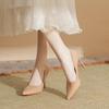 Sapatos de Salto Alto Pretos para Mulheres com Salto Fino, Novo Estilo 2026, Sola Vermelha Estilo Francês, Couro Envernizado, Bico Fino Sexy Profissional para Etiqueta de Trabalho