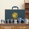 Conjunto completo de caixa de presente de cerâmica avançada conjunto de chá kung fu flor conjunto Ru kiln presentes de negócios atividades empresariais atacado personalizado