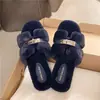 Pantuflas peludas de moda para otoño e invierno para mujer, pantuflas de algodón súper populares, nuevo modelo 2026, suela plana, estilo coreano, estilo hada de celebridad de internet
