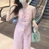 Elegante e estiloso conjunto de moda feminina 2026 novo modelo colete sem mangas slim fit com decote V e calça pantalona conjunto de duas peças