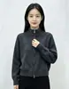 Cárdigan de punto de dos piezas Andy de terciopelo, nuevo estilo coreano para otoño e invierno, cuello alto, manga larga, doble cremallera, suéter pullover para mujer