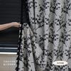 Cortinas Estilo Hepburn Romántico Francés Blackout Nuevo Estilo 2025 Sala de Estar y Dormitorio de Gama Alta Encaje Retro Gris Negro y Blanco