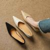 Zapatos de trabajo de punta fina y boca poco profunda para mujer, 4.5 cm de tacón, cómodos para estar de pie mucho tiempo, nuevos de primavera 2025, estilo francés