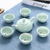 Xícara Celadon em Formato de Peixe Conjunto Completo para Chá Kung Fu com Xícaras de Chá de Cerâmica Presente para Feriado de Negócios Celadon com Logo Impresso
