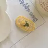 Pasador de Ganchillo de Lana Hecho a Mano DIY Orejas de Conejo Lindas Pasador Estéreo de Hierba Flor Pasador BB de Lana Hecho a Mano