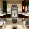 Nuevo Reloj de Cadena Cuadrado con Incrustaciones de Diamantes Pequeño Dial Movimiento de Cuarzo Moda para Mujer Fabricante Venta al por Mayor