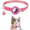 Funda de cuero para Airtag gato con diseño reflectante de huellas tamaño ajustable anillo de nailon para gato collar de seguimiento conveniente y seguro