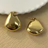 Aretes Brillantes Dorados para Mujer, Modernos, Sencillos, de Alta Gama, con Forma de Abanico, Clips para Oreja Irregulares, de Moda, Versátiles, Aretes Creativos