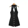 Mono elegante de estilo europeo y americano para mujer, nuevo en 2026, con cuello halter y corbata, para ir al trabajo, venta al por mayor en Amazon
