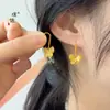 Pendientes de Mariposa de Doble Capa con Filigrana de Oro Arena Mismo Estilo de la Tienda de Oro Puzuo, Pendientes de Lujo Accesible de Alta Gama, Regalos para Novias