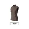 Novo Colete Sem Mangas de Fibra de Pérola com Gola Meia Alta para Mulheres, Versátil Camada Interna de Fleece Escovado ou Peça Externa, Camiseta Regata Justa Camada Base