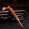 Pequeño al por mayor contento Changle cucharilla para orejas llavero de madera de durazno cucharilla para orejas colgante de llavero de coche ESK07