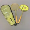 Set de Raquetas de Bádminton para Niños para Estudiantes de Primaria de 6 a 12 Años, Set de Doble Raqueta Abuela Pato Amarillo con Volante, Raqueta de Bádminton para Principiantes para Niños