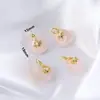 Anel Oco Poroso de Cristal em Pó Natural Caixa Mágica Redonda Fivela Segura Pequena Conta Gota Acessórios para Pulseira Colar DIY