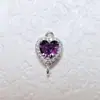 Pingente de Zircônia Banhado a Ouro Banhado a Cobre 18k Acessórios para Joias DIY Pulseira Coração Colar Material Artesanal Duplo para Pendurar