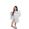 Camisa Branca de Proteção Solar com Renda Patchwork para Mulheres 2026 Verão Novo Estilo Coreano Solta Estilo Preguiçoso Manga Longa Top Jaqueta