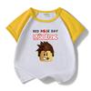 ROBLOX Conjunto de Verano para Niños 2023 Nuevo Algodón Camiseta de Manga Corta para Niños Shorts Casual Delgados Conjunto de Dos Piezas