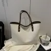 Bolsa Tote de Ombro Único com Padrão Trançado Color-Blocked de Grande Capacidade Estilo Coreano 2026 Casual Cor Sólida para Mulheres