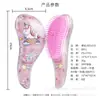 Peine Transparente de Dibujos Animados de Unicornio para Niños Peine Brillante Lindo Peine para el Cabello Anti-Nudos Peine Masajeador con Cojín de Aire