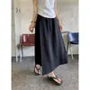 Falda Larga de Verano Irregular de Cintura Alta Estilo A con Abertura para Mujer, Estilo Perezoso, Falda Pantalón Adelgazante que Cubre el Vientre para Mujeres Ligeramente Gorditas