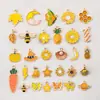 Nuevo juego de colgantes de aleación multicolor para goteo de aceite, con diseños de animales, frutas y flores realistas estilo caricatura, para collares y joyería DIY