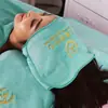 Toalha especial para suit de salão de beleza com buraco toalha de cama turbante para gerenciamento de pele toalha de banho macia absorvente sem fiapos