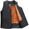 Chaleco para hombre de mediana edad y anciano, otoño e invierno, forrado de vellón, grueso, con múltiples bolsillos, chaleco, chaleco de algodón cálido para padre