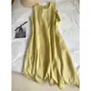 Elegante y con Estilo Vestido sin Mangas para Mujer, Verano Holgado Chic Simple de Color Sólido Vestido Camiseta