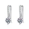 Nuevos Ganchos para Pendientes de Moissanita Plata de Ley S925 Modernos Simples Elegantes Lujo Ligero Personalidad Exquisitos Pendientes de Botón Estilo Europeo Oreja