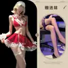 Fragrância de Ouvir à Noite Lingerie Erótica Feminina Sutiã Sexy Conjunto de Três Peças Uniforme de Empregada Saia Curta Calcinha com Abertura no Gancho Laço de Renda