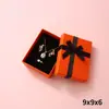 Caja de Empaque para Joyería Naranja, Caja de Empaque de Regalo Exquisita con Lazo, Caja para Anillos, Pendientes, Caja para Joyería de Collares, Caja para Pulseras