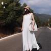 Vestido Largo Artístico Sin Mangas 2026 Verano Nuevo Estilo Vestido Camisola Interior Blanco Vestido Adelgazante para Mujer