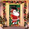 Decoração de Porta Janela de Natal Tecido de Fundo Laço Sino Tema Boneco de Neve Fundo para Fotos Fonte de Fábrica Transfronteiriça