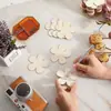 Nueva Forma Decorativa de Flor de Madera en Blanco para Graffiti Piezas de Madera Posavasos Placa Base de Pintura de Flor de Ciruelo de Madera DIY