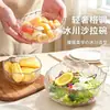 Prato de frutas de vidro doméstico grande saladeira decorativa prato de pêndulo com padrão de martelo transparente prato de sobremesa japonês criativo
