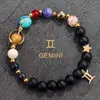 Pulsera de ocho planetas doce constelaciones Pulsera explosiva transfronteriza de Amazon Pulsera de piedra natural del universo Venta al por mayor de fábrica