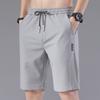 Shorts de Seda de Hielo para Hombre 2023 Verano Nuevo Estilo Coreano Holgados Elásticos Costuras Etiquetado Playa Pantalones de Cinco Puntos