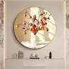 2025 Nuevo Estilo Pintura Colgante Redonda Deseos de Caqui Nuevo Estilo Chino Pared Frontal de Entrada Pintura Decorativa para Vestíbulo Pintura para Mesita de Noche de Dormitorio