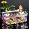 Caja de Almacenamiento de Escritorio Tanque de Peces Transparente Tanque Pequeño para Peces Dorados Paisajismo del Hogar Arreglo Floral Oficina Mini Tanque para Tortugas