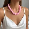 Collares acrílicos de cuentas coloridos y simples, frescos y versátiles, para hombres y mujeres, joyería de cadena para la clavícula, suministro al por mayor