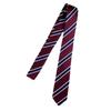 Corbata de mano con rayas rojas, cian, doradas y rojas, estilo informal vintage, combinable con todo, estilo universitario, estilo Jk